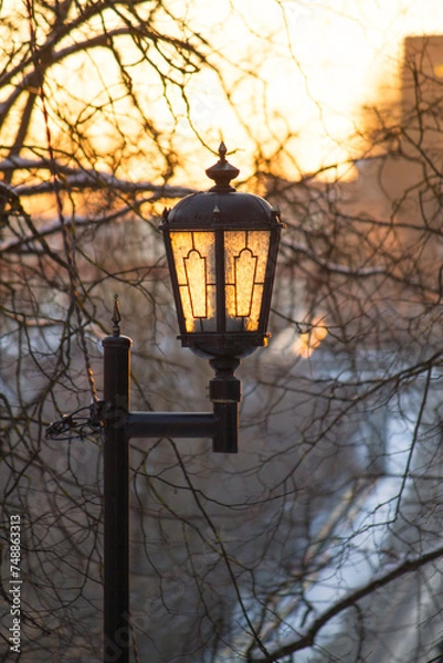 Obraz Street lamp at sunset