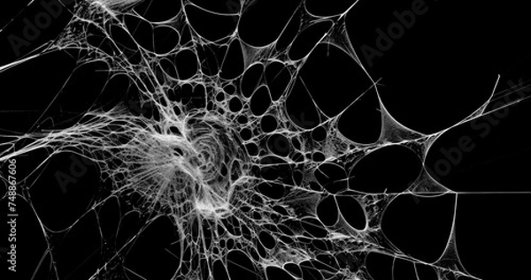 Obraz Spider's web realistic use black background