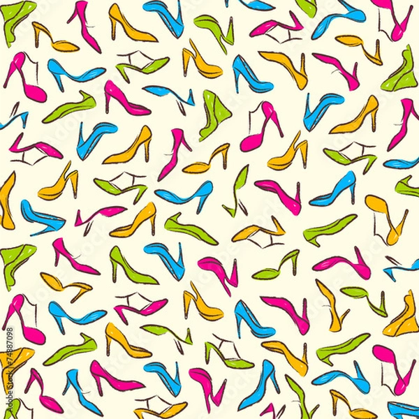 Fototapeta colorful footwear background pattern design