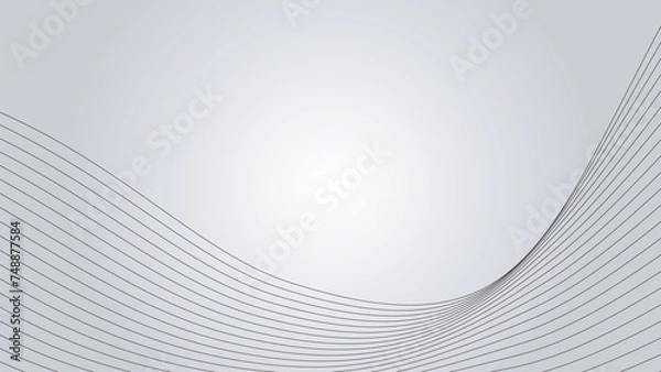Fototapeta White and gray curve line background wallpaper vector image for presentation