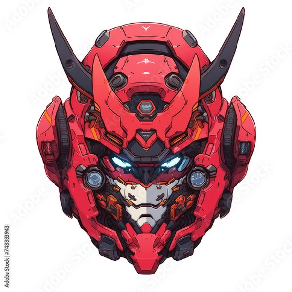 Obraz red devil head with wings