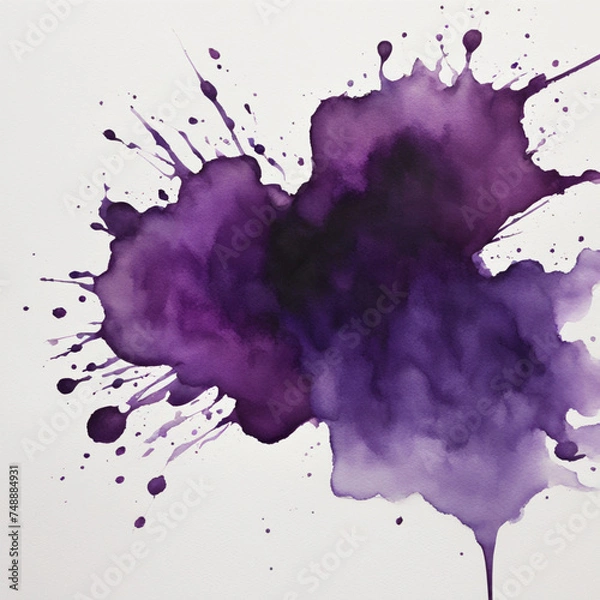 Obraz Purple watercolor stain background