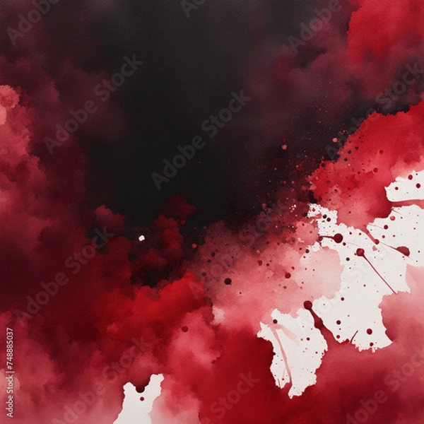 Fototapeta red watercolor stain background