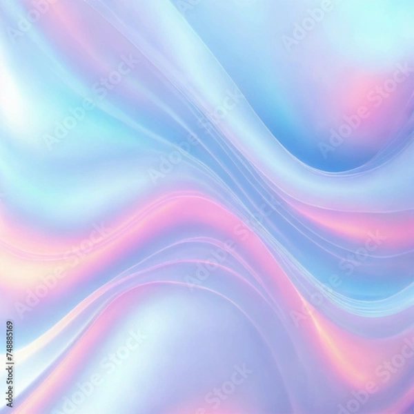 Fototapeta Mysterious and ecstatic holographic gradient neon wave liquid