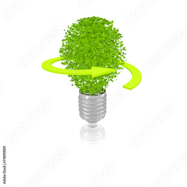 Obraz Lightbulb_leafs_Arrow-green