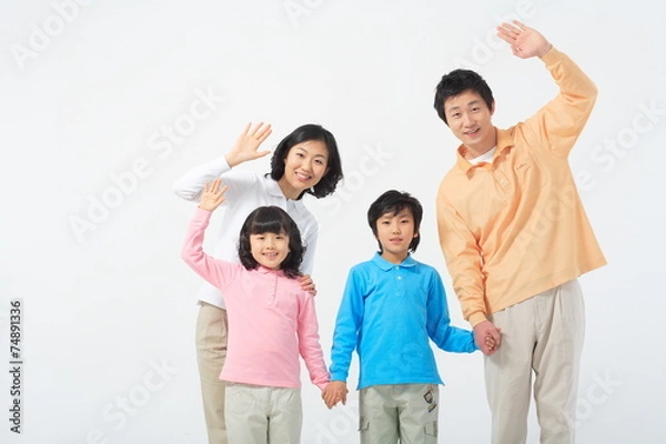 Fototapeta 남자아이와 여자아이 함께 있는 부부