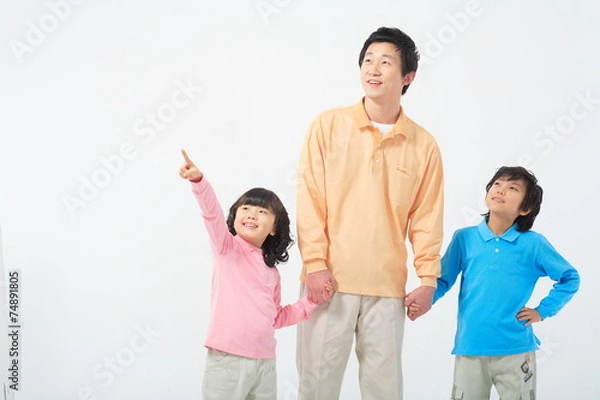 Fototapeta 남자아이와 여자아이 함께 있는 부부