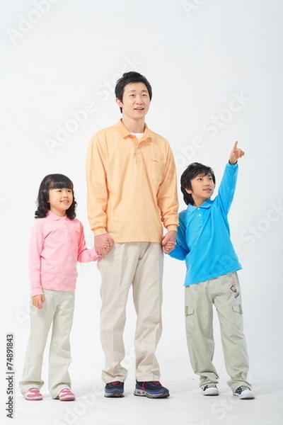 Fototapeta 남자아이와 여자아이 함께 있는 부부