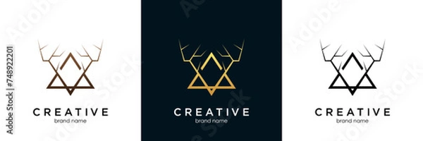 Obraz deer antlers vector logo design