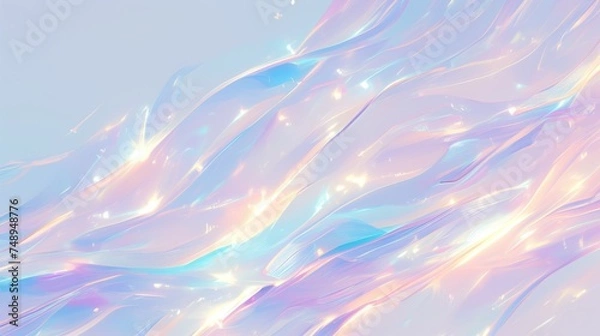Obraz Ethereal swirls on a holographic gradient background