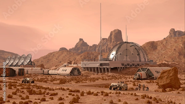 Fototapeta Mars Colony Base Camp