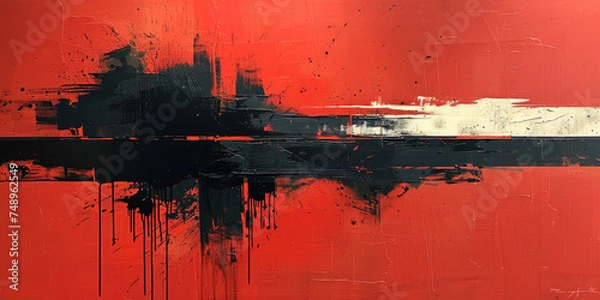 Fototapeta Strokes of bright paint on canvas. Interior painting. Beautiful background. Generative AI.