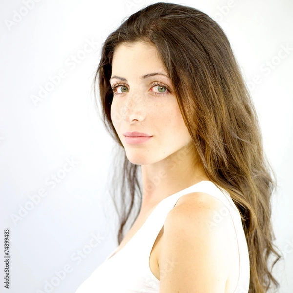 Obraz Italian female model with green eyes looking