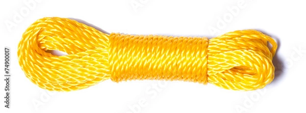 Obraz Nylon Yellow Rope in White background