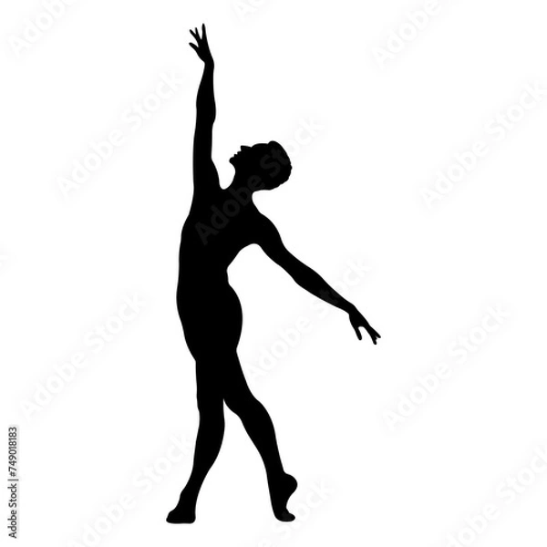 Obraz Ballet dancer silhouette. Ballet banner. Vector illustration.