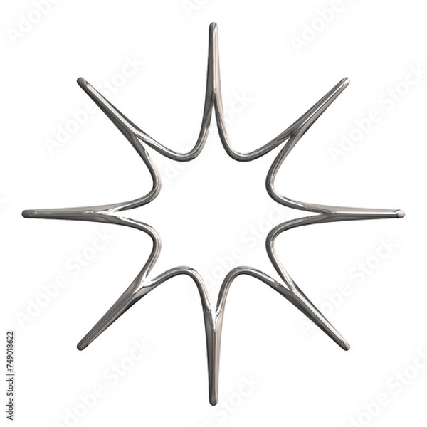 Fototapeta 3d liquid chrome abstract shape element