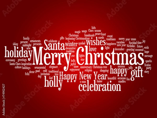 Obraz Conceptual Merry Christmas word cloud