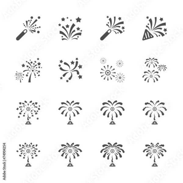 Fototapeta firework icon set 7, vector eps10