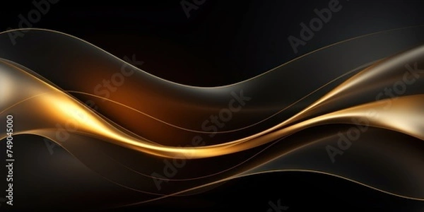 Obraz a black and gold wavy background