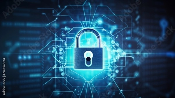 Fototapeta Security password login .Cyber data protection ,Internet security, privacy internet technology concept on virtual screen