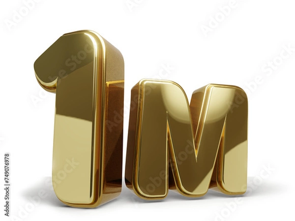 Obraz 1M Dourado com Fundo Transparente e Sombra