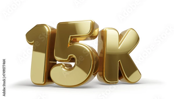 Obraz 15k Dourado com Fundo Transparente e Sombra