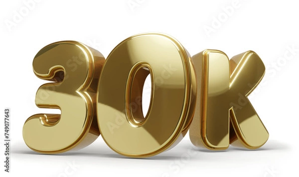 Obraz 30k Dourado com Fundo Transparente e Sombra