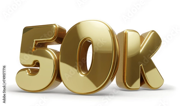 Obraz 50k Dourado com Fundo Transparente e Sombra