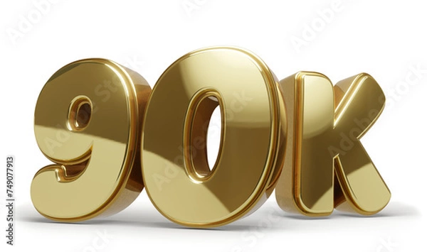 Obraz 90k Dourado com Fundo Transparente e Sombra