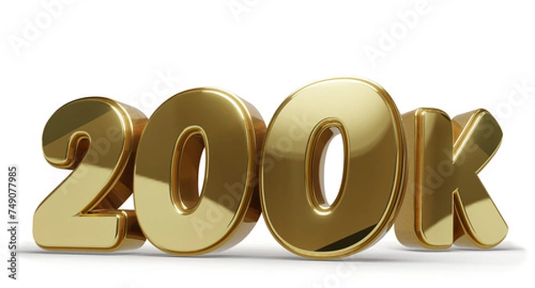 Obraz 200k Dourado com Fundo Transparente e Sombra