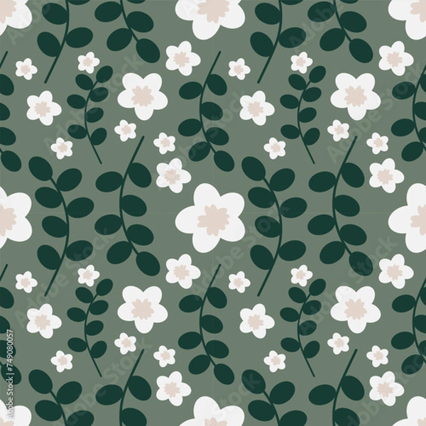 Fototapeta Flower vector ilustration seamless patern.Great for textile,fabric,wrapping paper,and any print.
