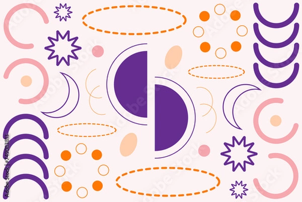 Fototapeta Memphis Shape Geometric Background Template 