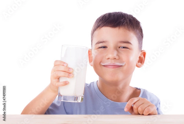 Obraz Boy with milk mustache