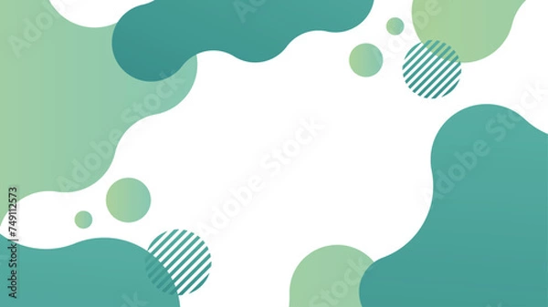 Obraz 抽象的　フレーム 　液体　シェイプ　幾何学　緑　フレーム 　背景