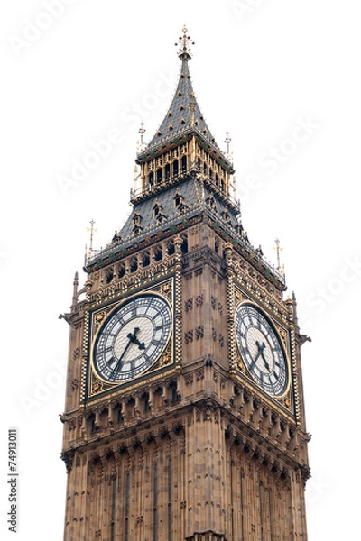 Obraz London - Big Ben isolated on white