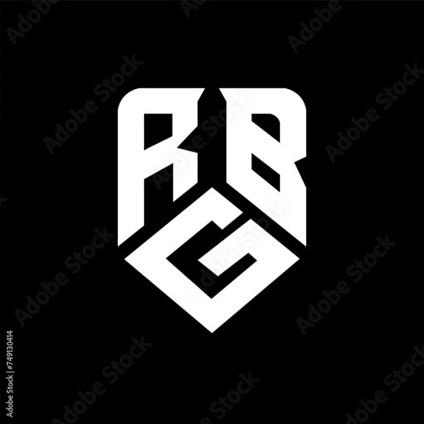 Fototapeta RGB letter logo design on black background. RGB creative initials letter logo concept. RGB letter design.
