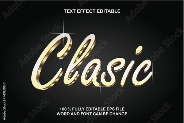 Fototapeta  clasic  gold text effect editable eps file