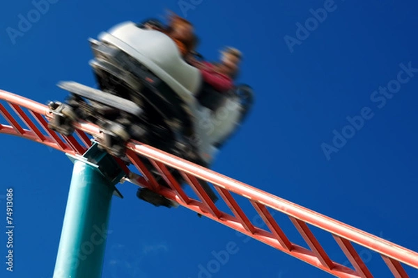 Obraz Roller coaster in amusement park