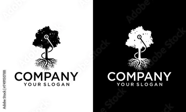 Fototapeta Creative Health stethoscope vector logo design. Stethoscope with tree icon vector design.