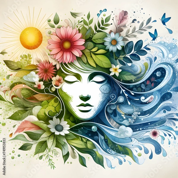 Fototapeta Women's Day 8th March 2024, Women's Unity in Nature's Embrace