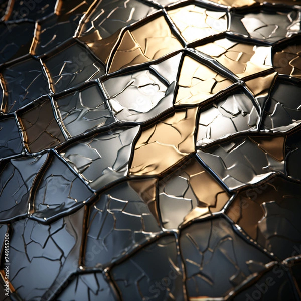 Obraz Hyper realistic metal texture generated AI