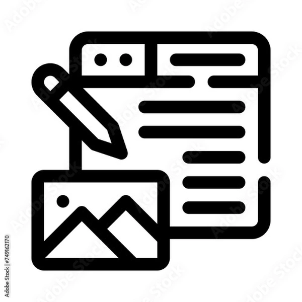 Obraz content line icon