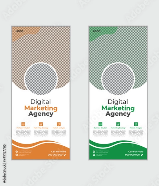 Fototapeta Roll up business template layout Creative vector rollup banner design template trendy gradient colors design vector bundle Modern creative corporate business roll up