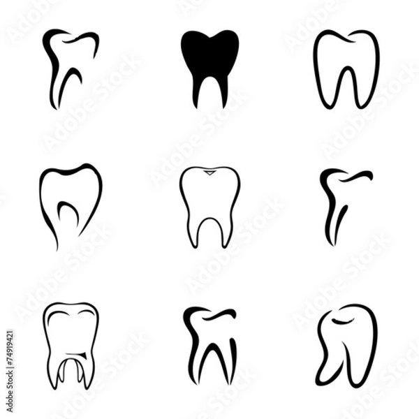 Obraz Vector teeth icon set