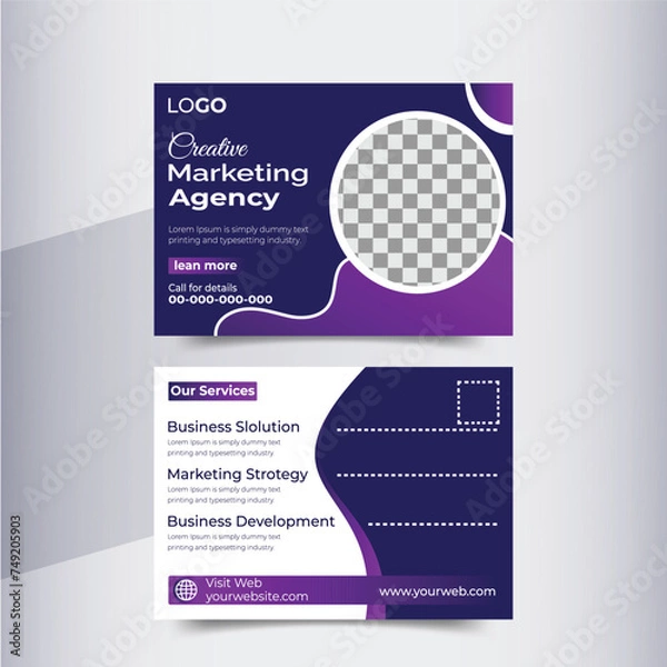 Fototapeta Vector real estate postcard design template