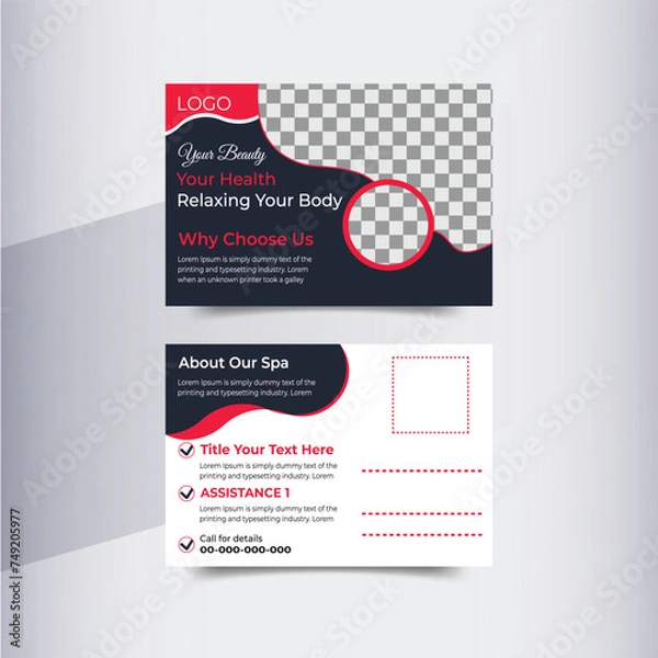 Fototapeta Vector real estate postcard design template