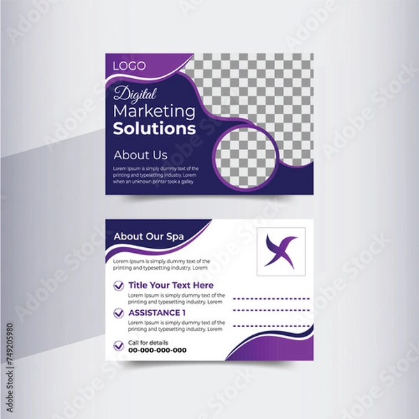 Fototapeta Vector real estate postcard design template