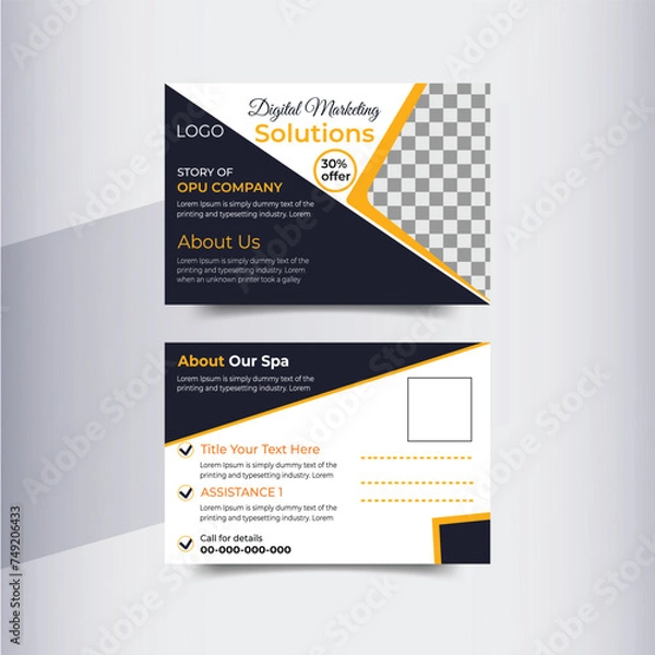 Fototapeta Vector real estate postcard design template