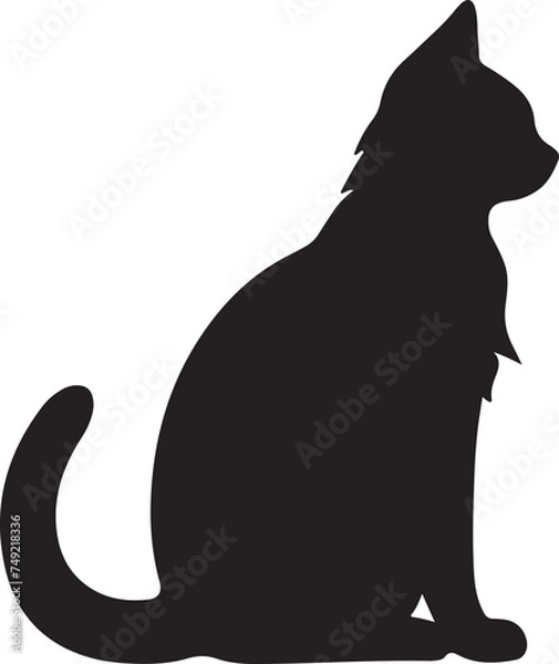 Obraz Cat Silhouette Illustration Vector White Background