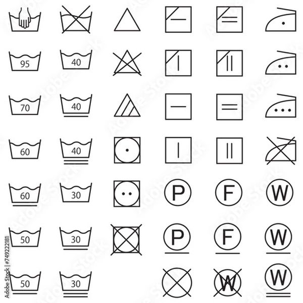 Fototapeta 洗濯絵表示のアイコン